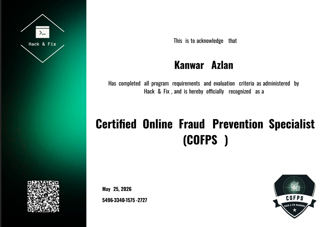 COFPS Certificate
