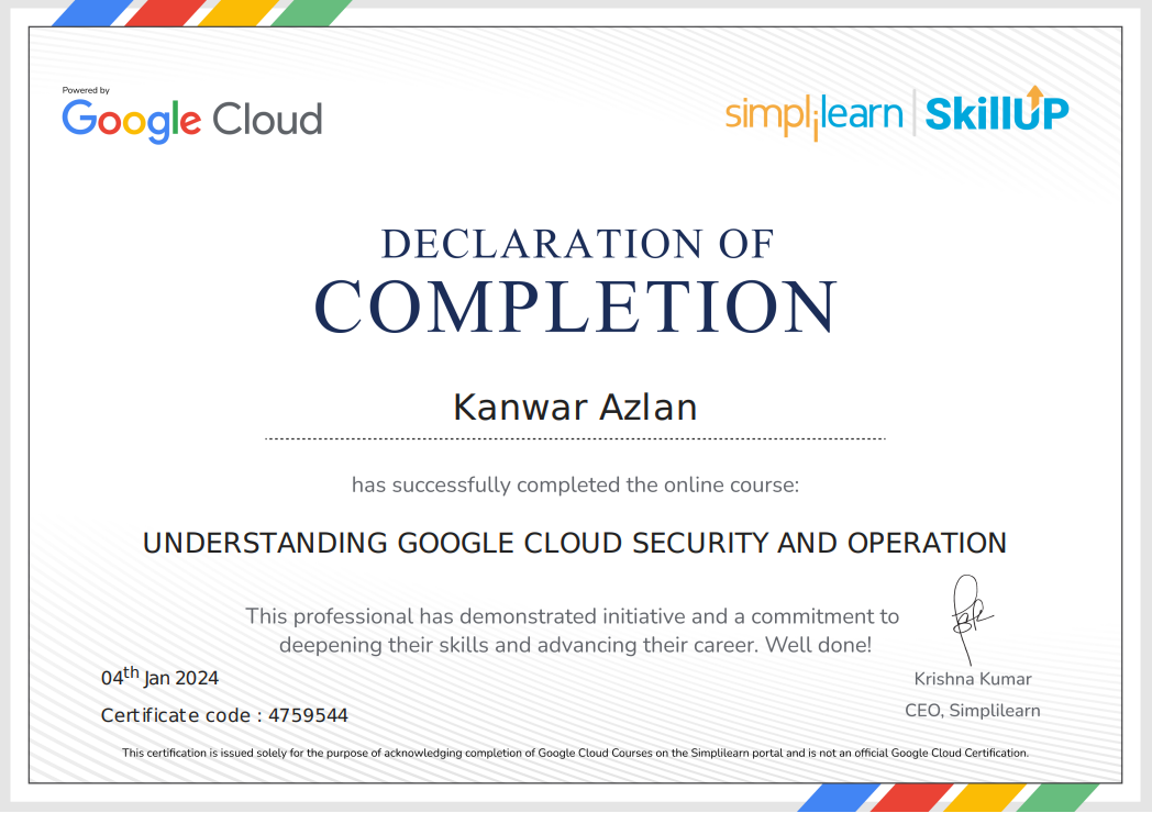 Google Cloud Certificate