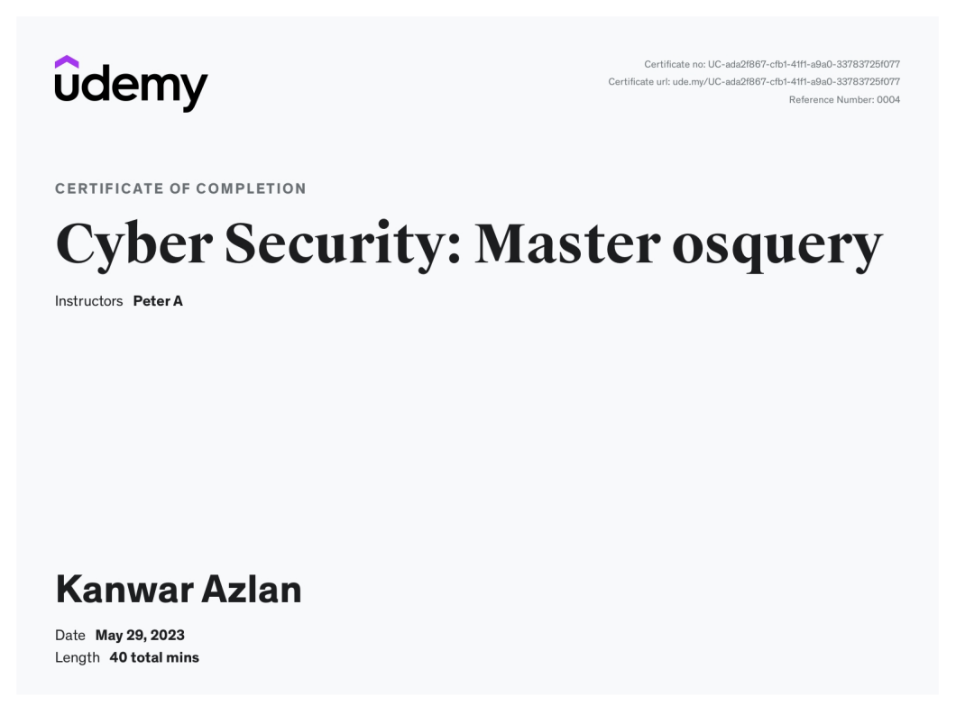 Cyber Security Master OSQuery